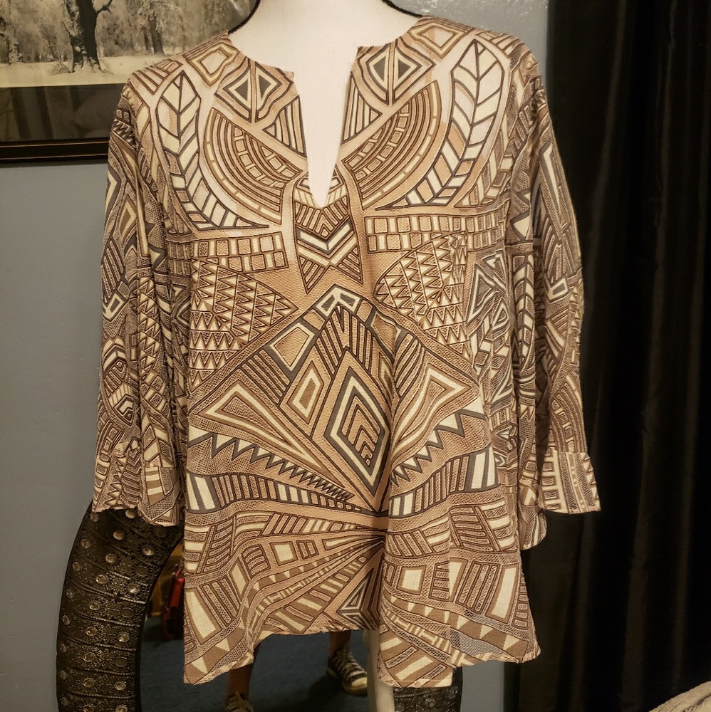 Vintage sheer patterned blouse!